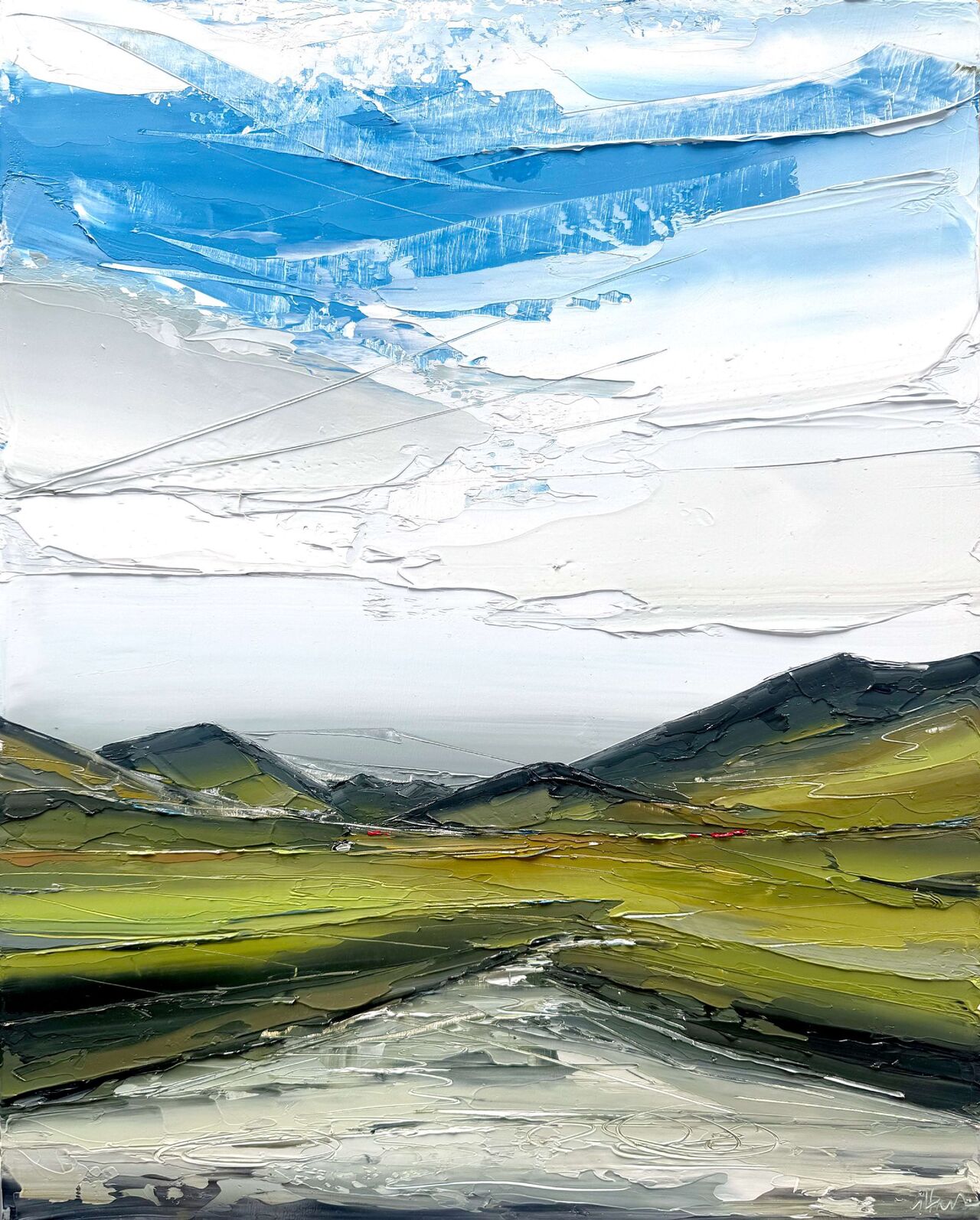 "Sligachan, Scotland" oil painting by Georgia Hart from Quantum Contemporary Art. W: 41 x H: 51 cms/16 x 20 inches