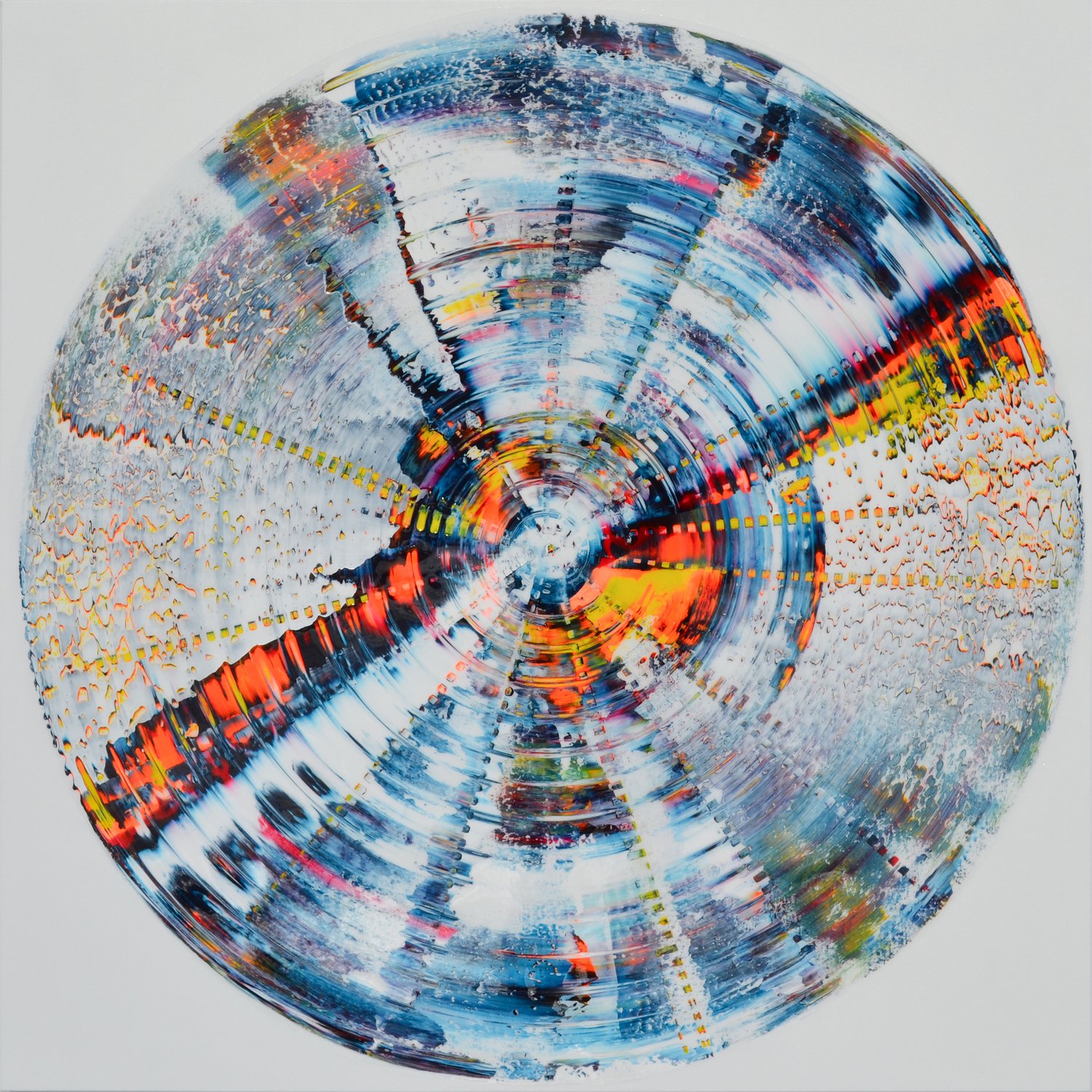 "Just Let Them Be" acrylic on canvas with resin by Isabelle Beaubien from Spence Gallery. 48 × 48 Inches/122 × 122 cm